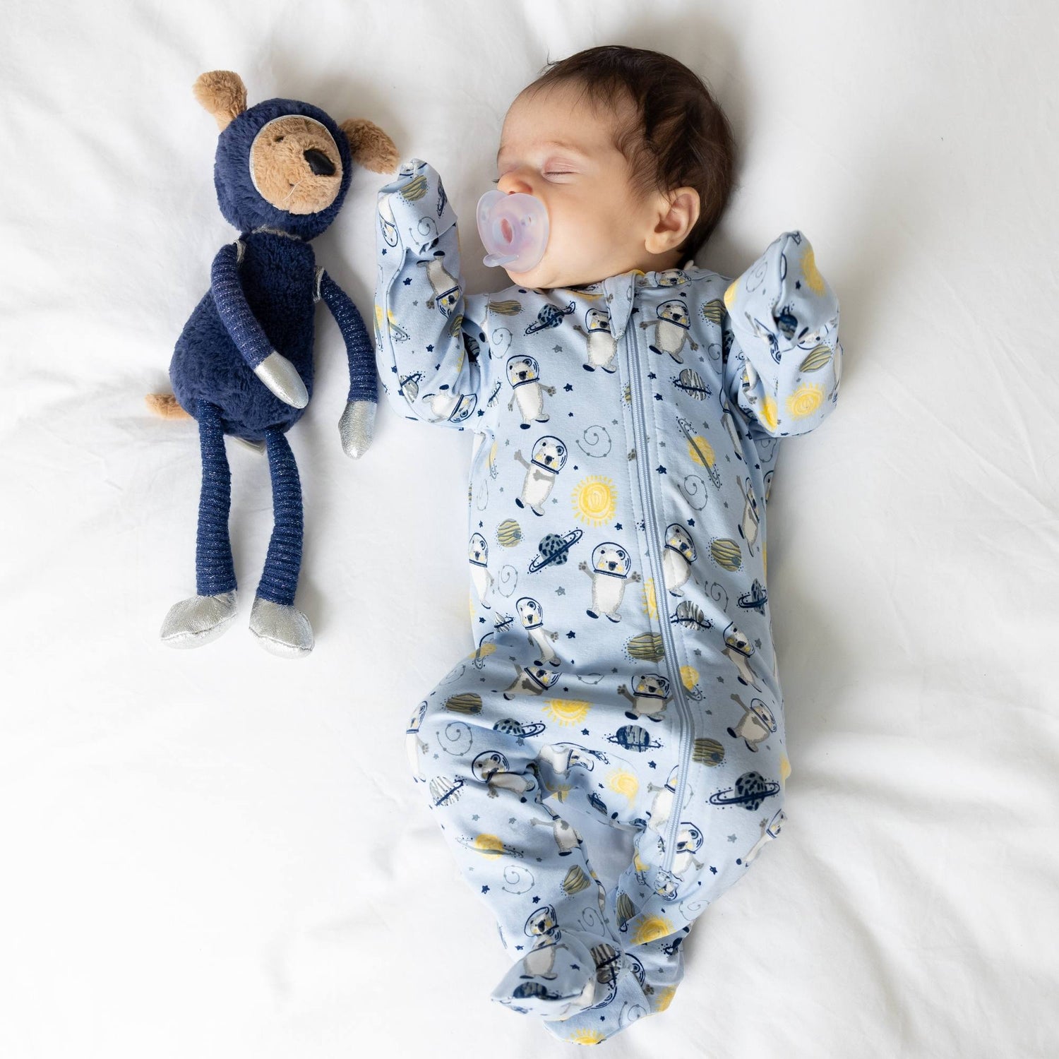 Organic Footie - Space Bears - Norani Baby