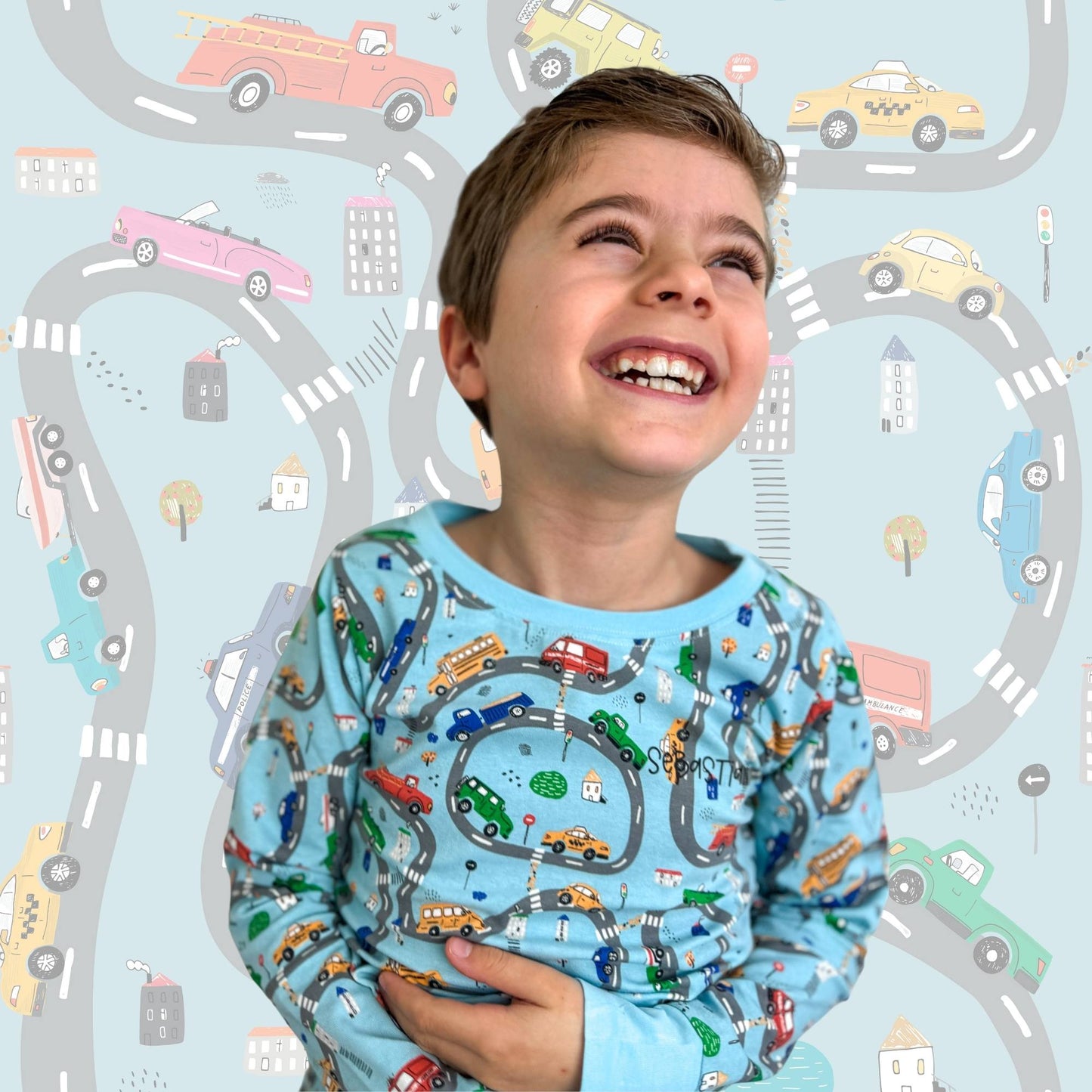 Norani Baby Pajamas in Car print