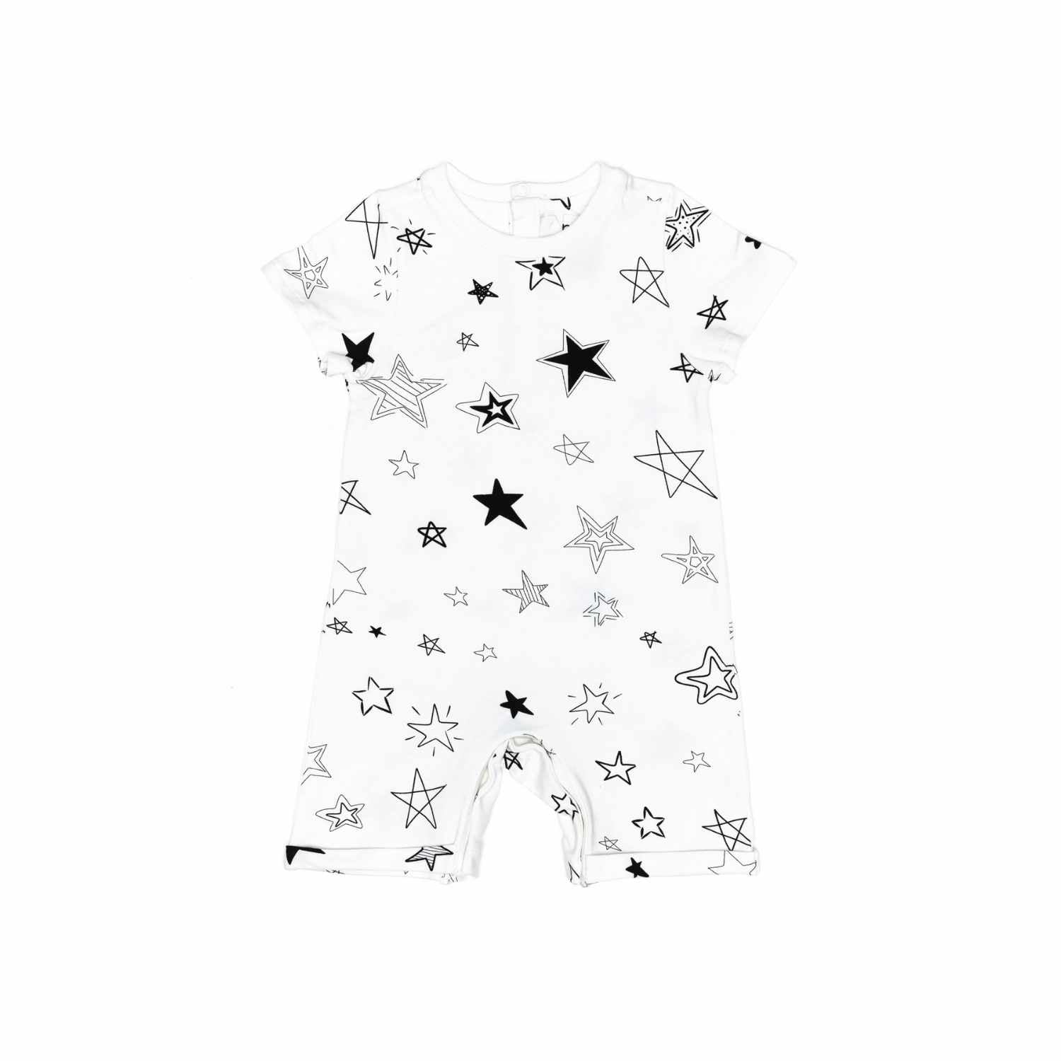 Norani Baby Organic Snap Romper in stars