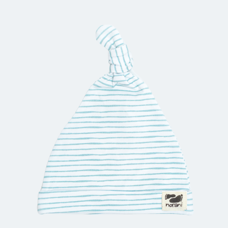 Organic Baby Beanie - Sage Stripes