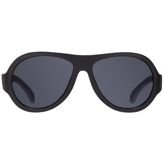 Jet Black Aviator I Smoke Lenses