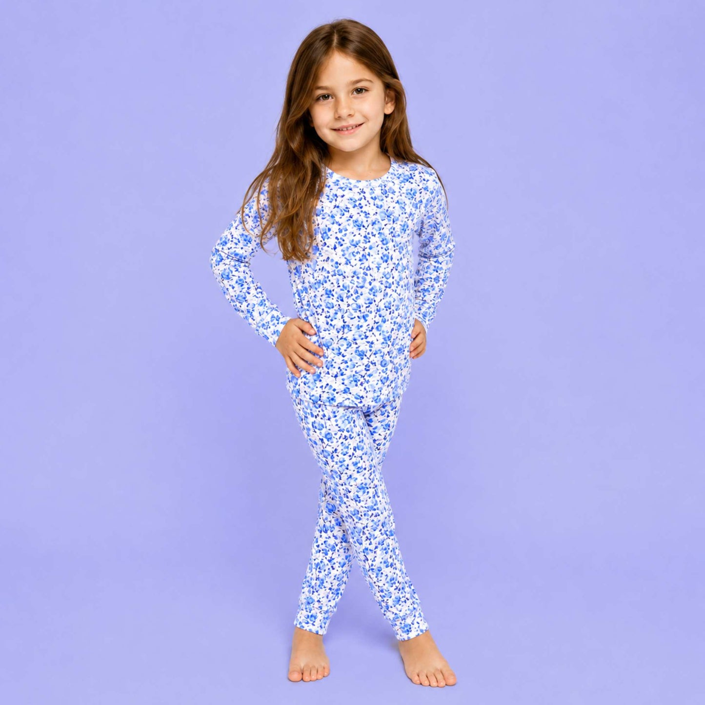 Modal Kids Pajamas - Blue Petals - Norani Baby