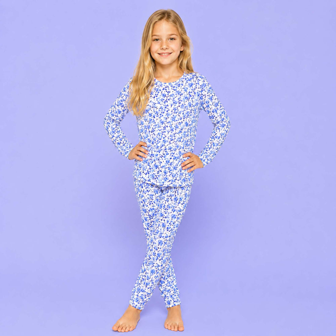 Modal Kids Pajamas - Blue Petals - Norani Baby