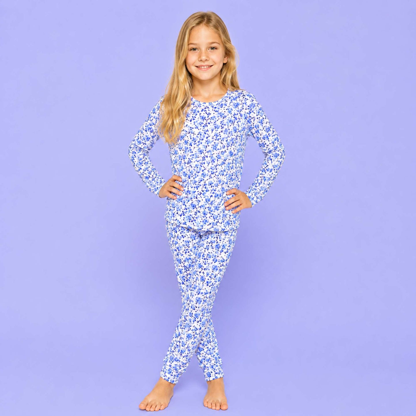 Modal Kids Pajamas - Blue Petals - Norani Baby
