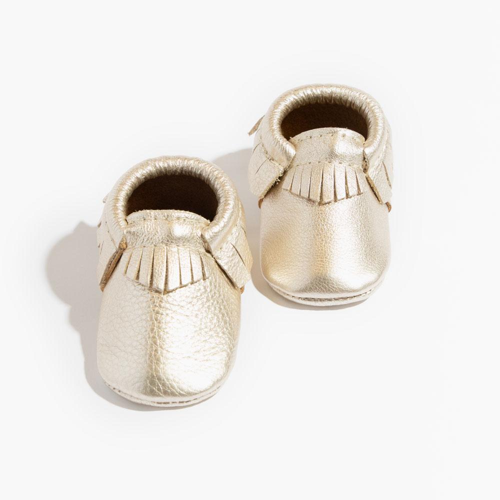 Platinum Moccasin Baby Shoe - Norani Baby