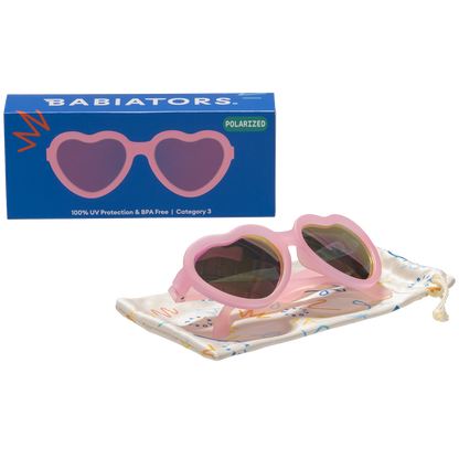 Frosted Pink Heart | Polarized Purple Mirrored Lenses