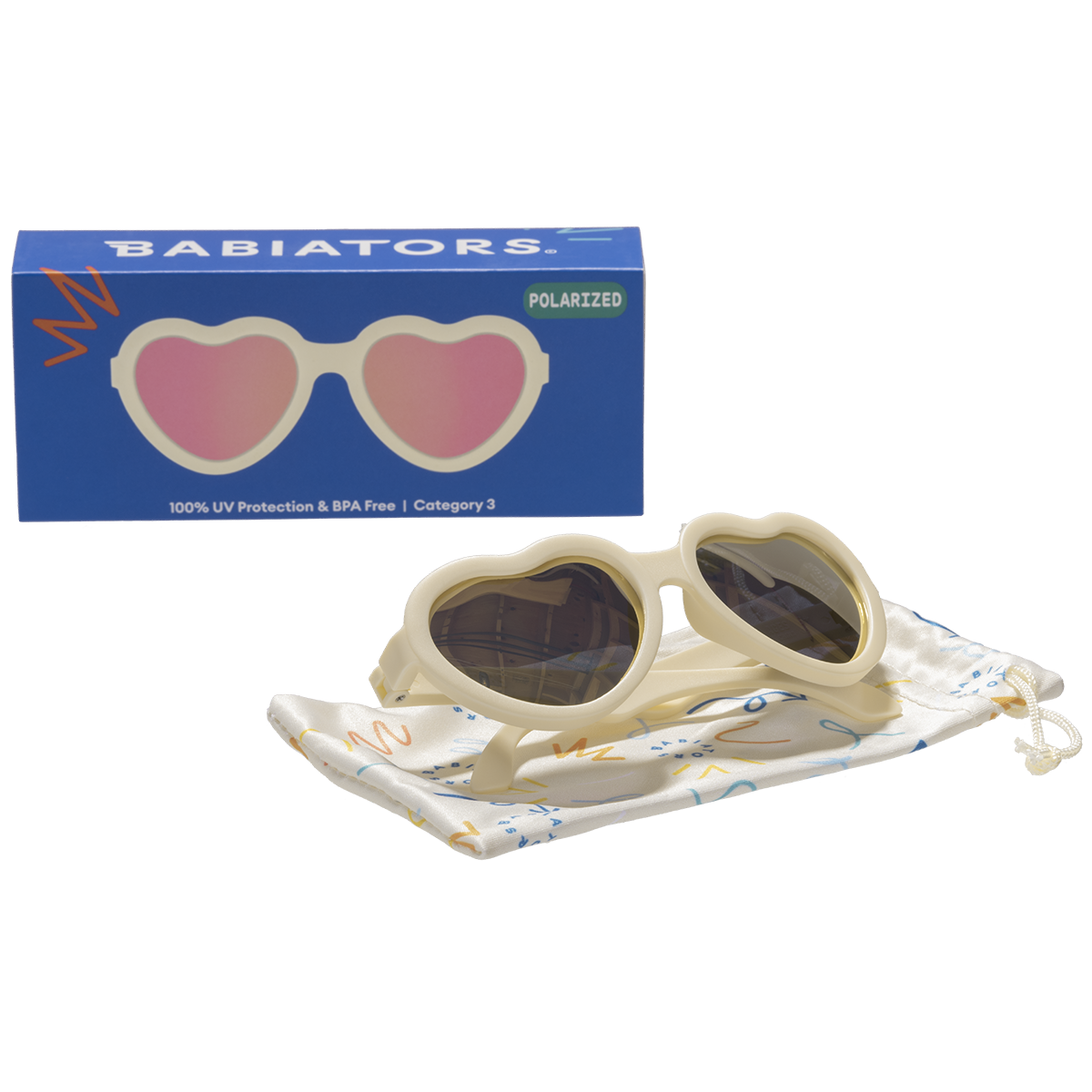 Sweet Cream Heart | Polarized Rose Gold Mirrored Lenses