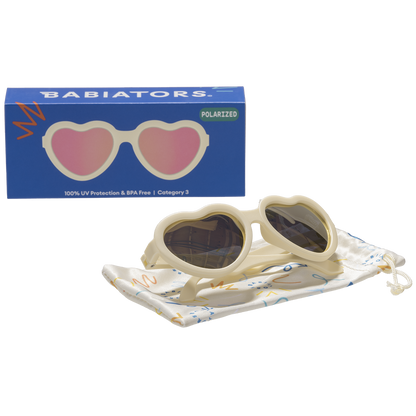 Sweet Cream Heart | Polarized Rose Gold Mirrored Lenses