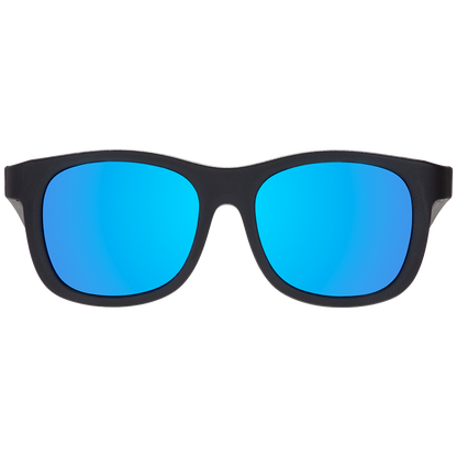 Jet Black Navigator | Polarized Cobalt Blue Mirrored Lenses