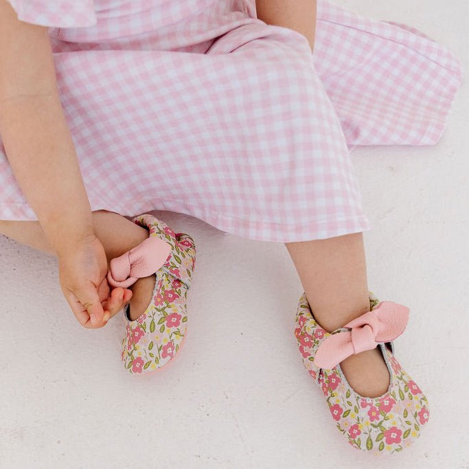 Spring Bouquet Knotted Bow Baby Shoe - Norani Baby