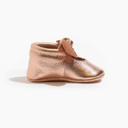 Rose Gold Knotted Bow Baby Shoe - Norani Baby