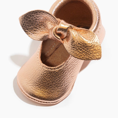 Rose Gold Knotted Bow Baby Shoe - Norani Baby
