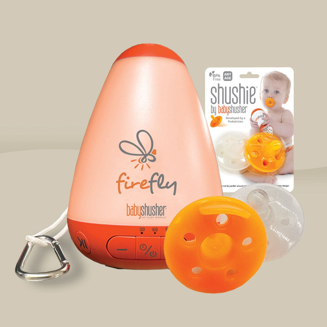 Firefly Portable Baby Sound Machine + Shushie Pacifier 2 - Pack Bundle - Norani Baby