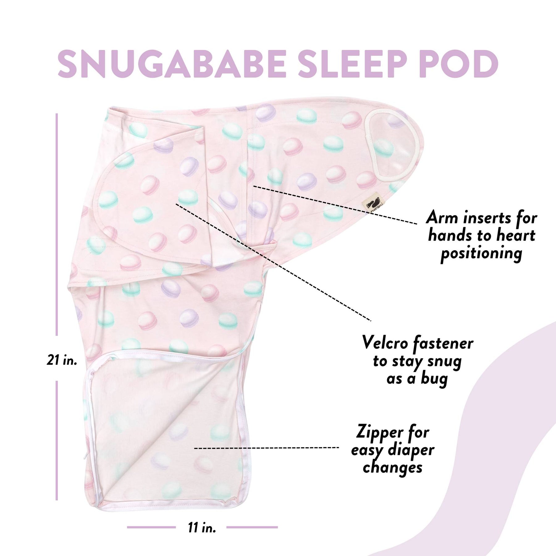 norani baby snugababe sleep pod in pink mint purple macarons cookies
