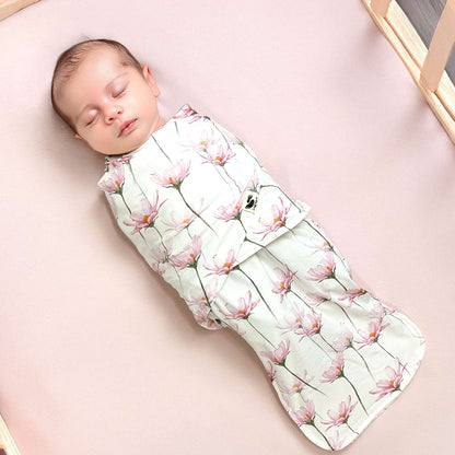 snugababe swaddle pod in pink petals