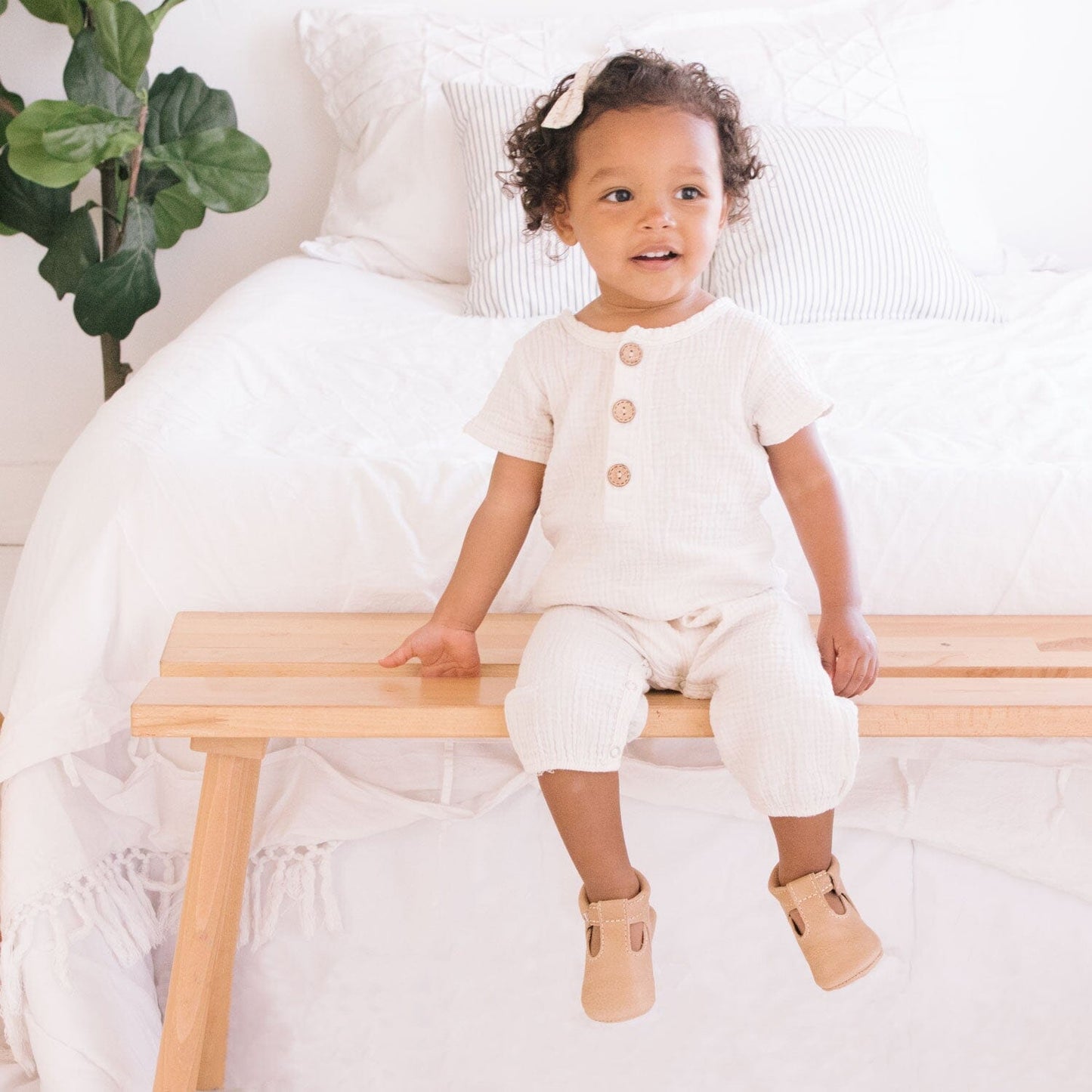 Weathered Brown T - Bar Baby Shoe - Norani Baby