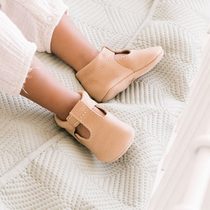 Weathered Brown T - Bar Baby Shoe - Norani Baby