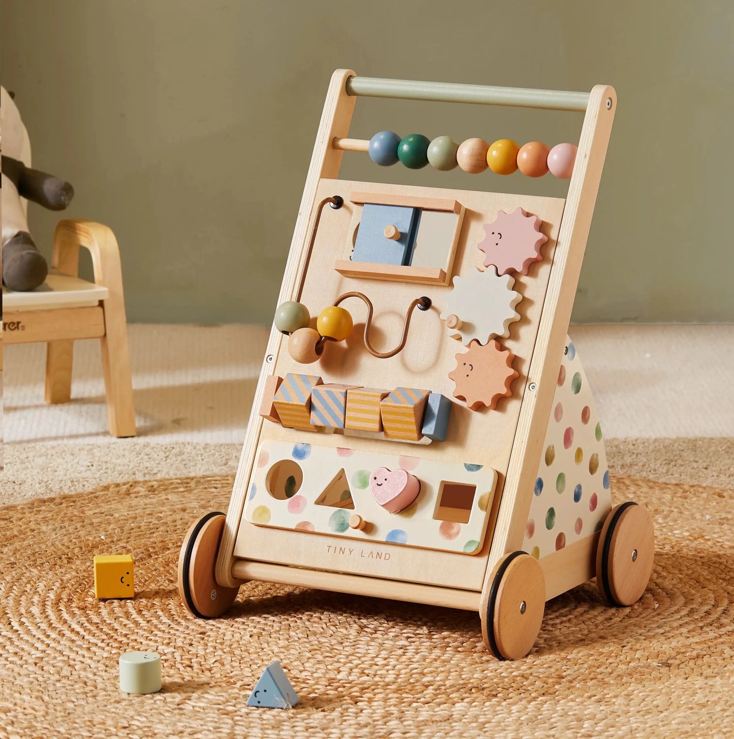 Tiny Land® Versatile Natural Wooden Baby Walker - Norani Baby