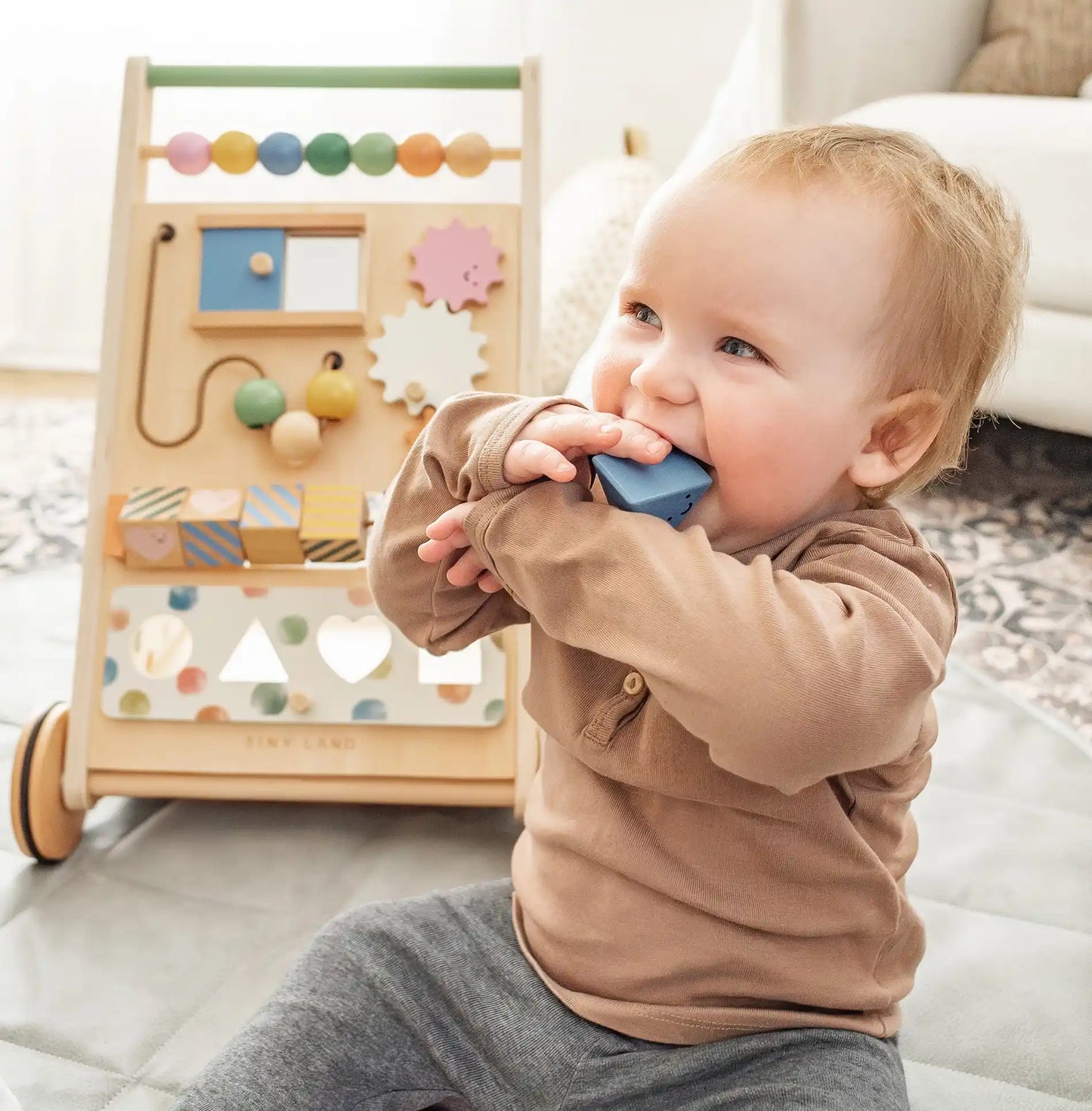 Tiny Land® Versatile Natural Wooden Baby Walker - Norani Baby