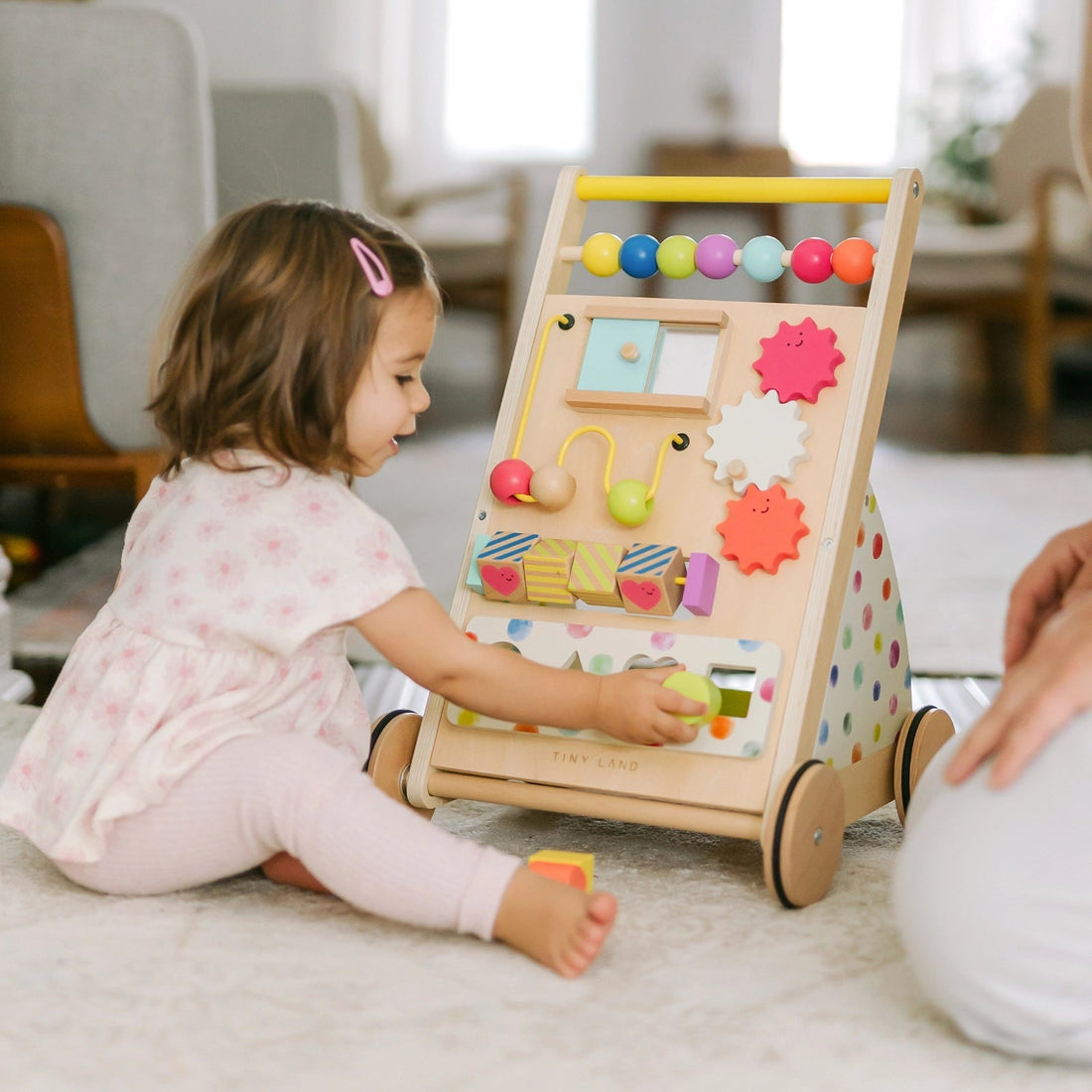 Tiny Land® Premium Natural Wooden Activity Walker - Norani Baby