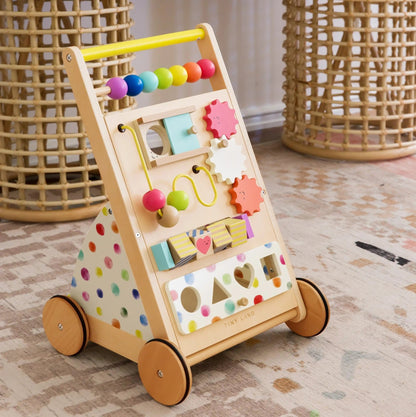Tiny Land® Premium Natural Wooden Activity Walker - Norani Baby