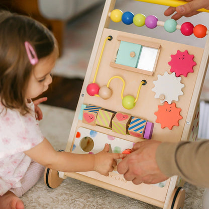 Tiny Land® Premium Natural Wooden Activity Walker - Norani Baby