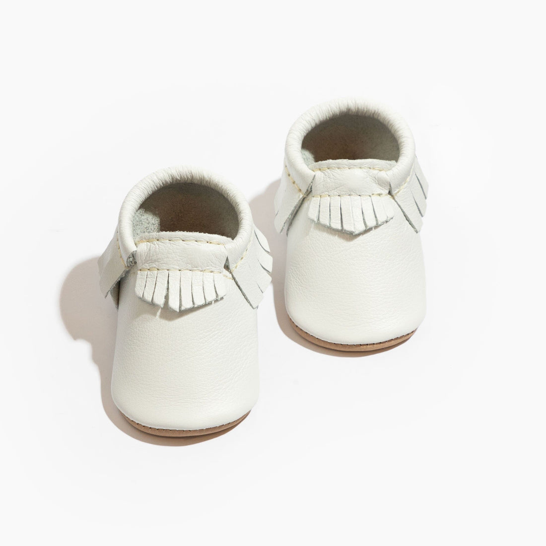 Toasted Bright White Moccasin Baby Shoe - Norani Baby