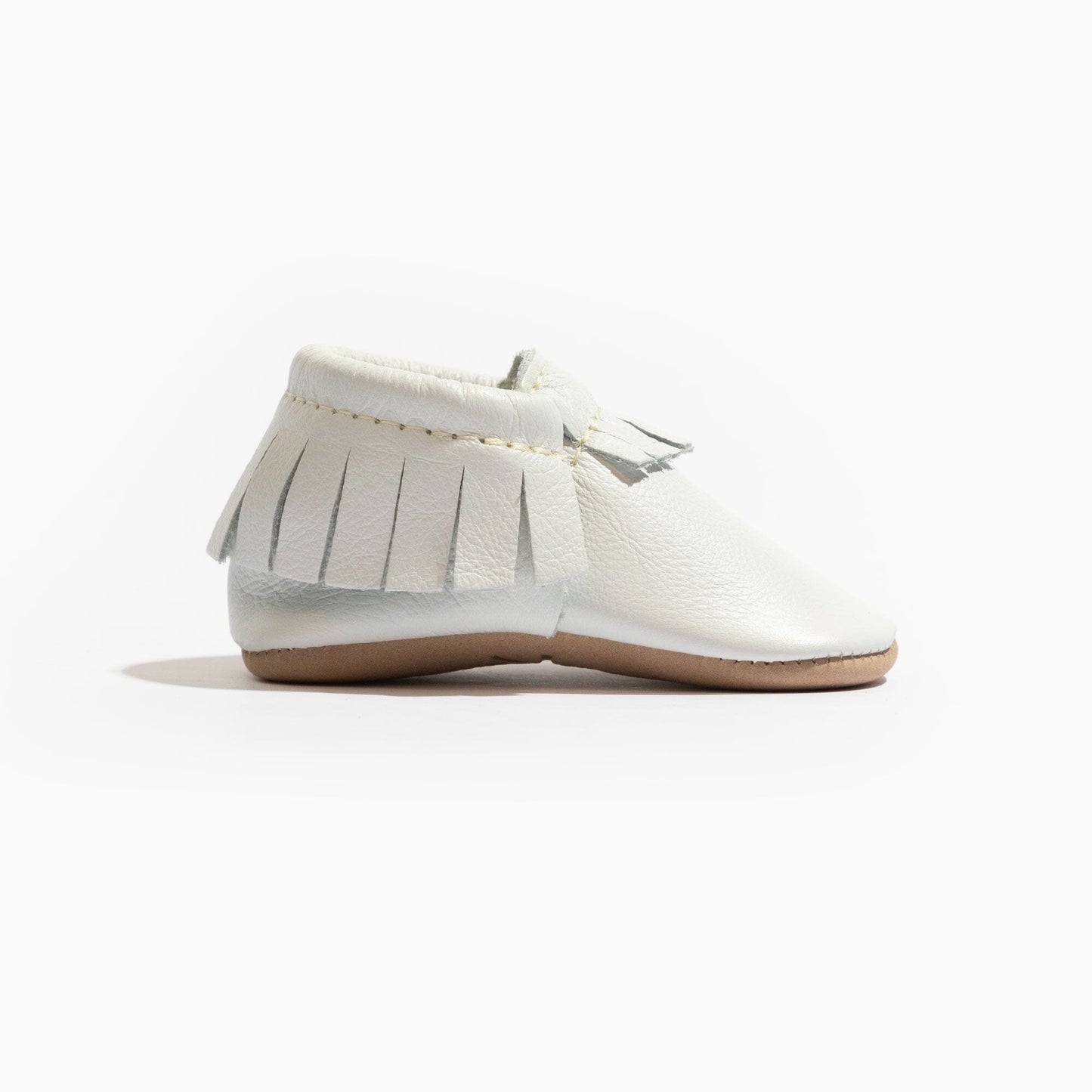 Toasted Bright White Moccasin Baby Shoe - Norani Baby