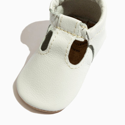 Toasted Bright White T - Bar Baby Shoe - Norani Baby