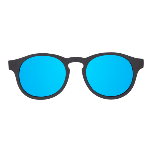 Jet Black Keyhole | Polarized Cobalt Blue Mirrored Lenses