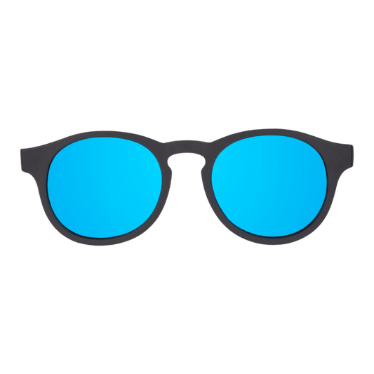 Jet Black Keyhole | Polarized Cobalt Blue Mirrored Lenses - Norani Baby