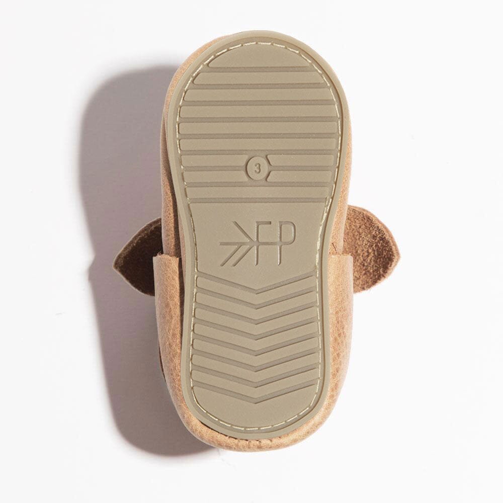 Weathered Brown Knotted Bow Baby Shoe - Norani Baby