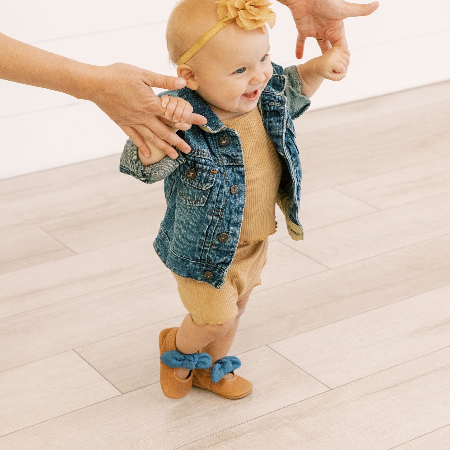 Corduroy Cowgirl Knotted Bow Baby Shoe - Norani Baby