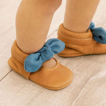 Corduroy Cowgirl Knotted Bow Baby Shoe - Norani Baby