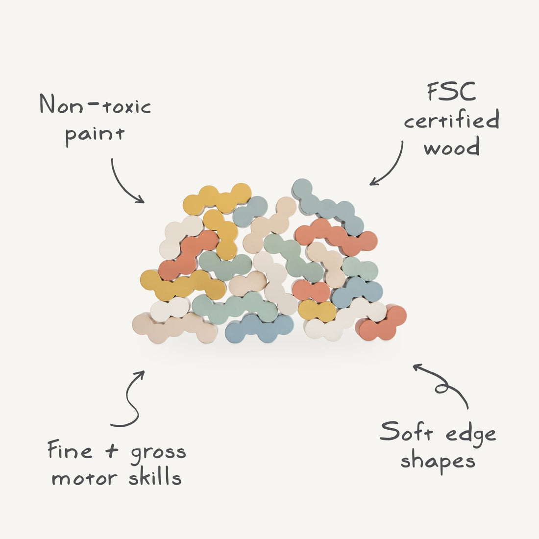 Wooden Balance Blocks - Norani Baby
