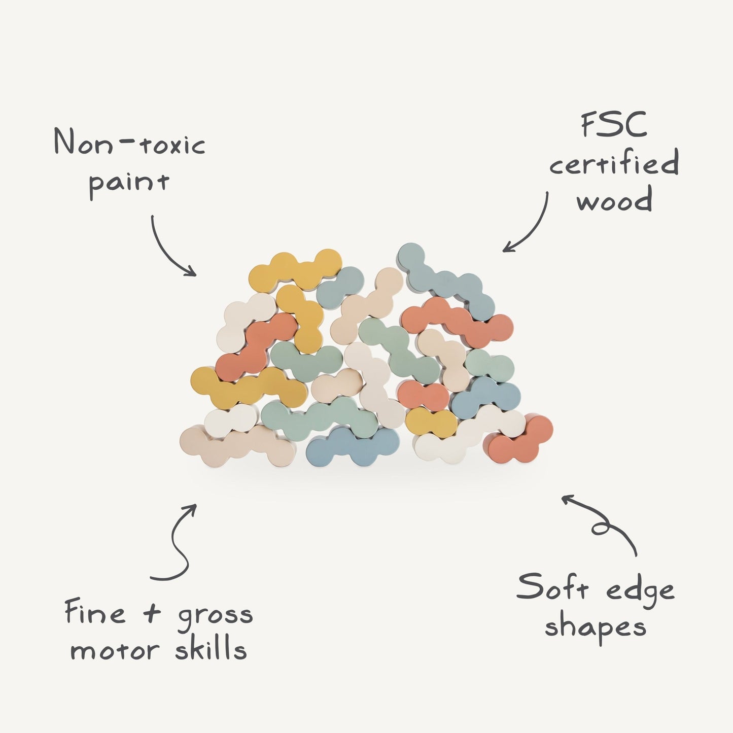 Wooden Balance Blocks - Norani Baby