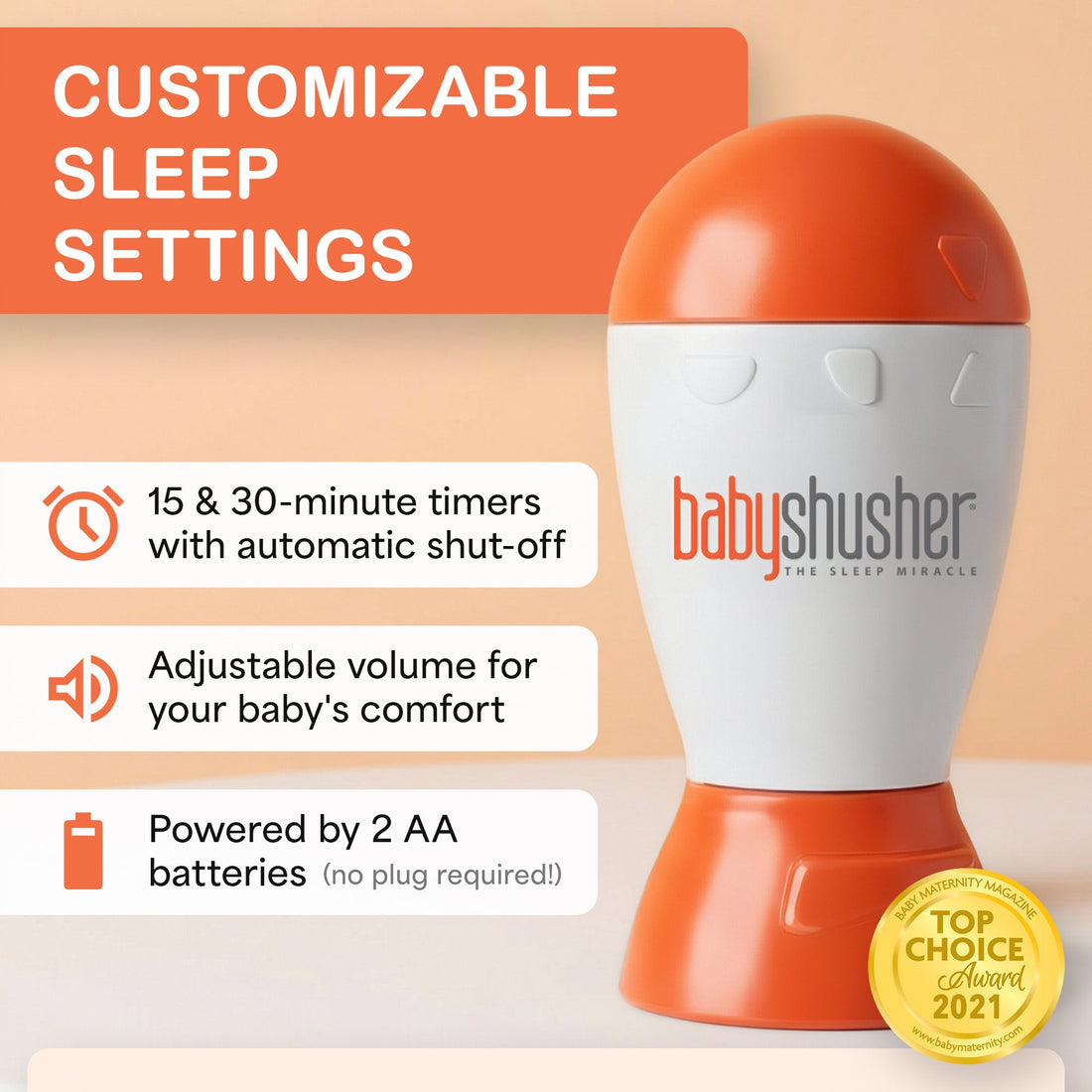 Baby Shusher Sound Machine – Real Human Shushing Sound for Newborn Sleep & Soothing - Norani Baby
