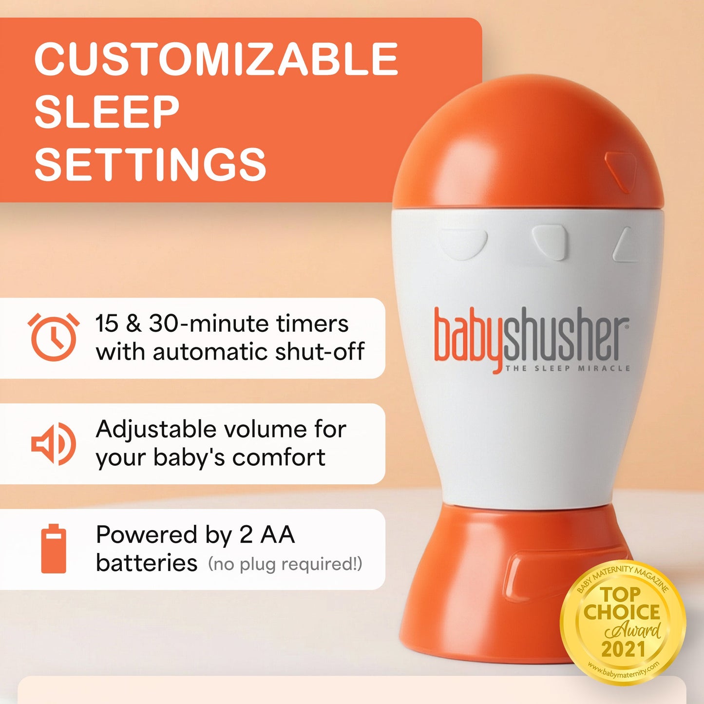 Baby Shusher Sound Machine – Real Human Shushing Sound for Newborn Sleep & Soothing - Norani Baby