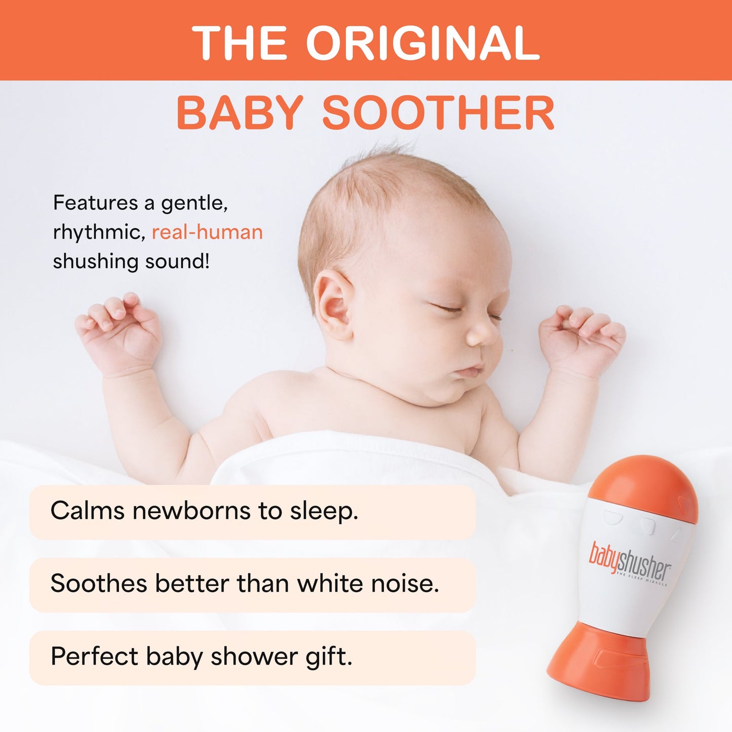 Baby Shusher Sound Machine – Real Human Shushing Sound for Newborn Sleep & Soothing - Norani Baby