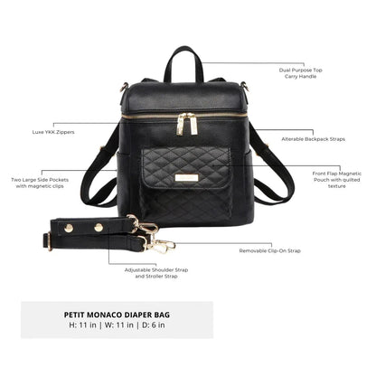 Petit Diaper Bag Ebony Black - Norani Baby