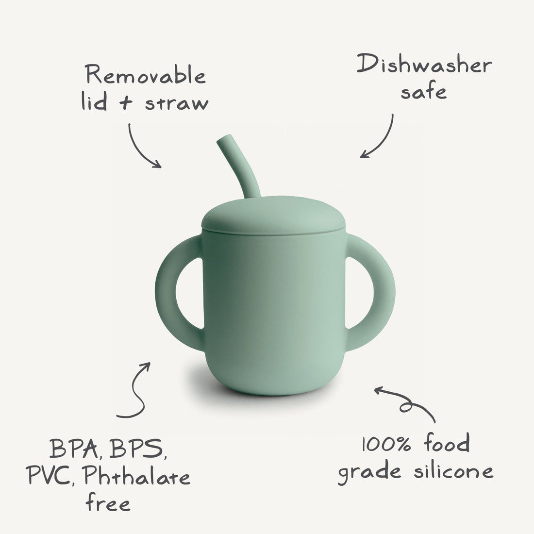 Silicone Training Cup + Straw - Norani Baby