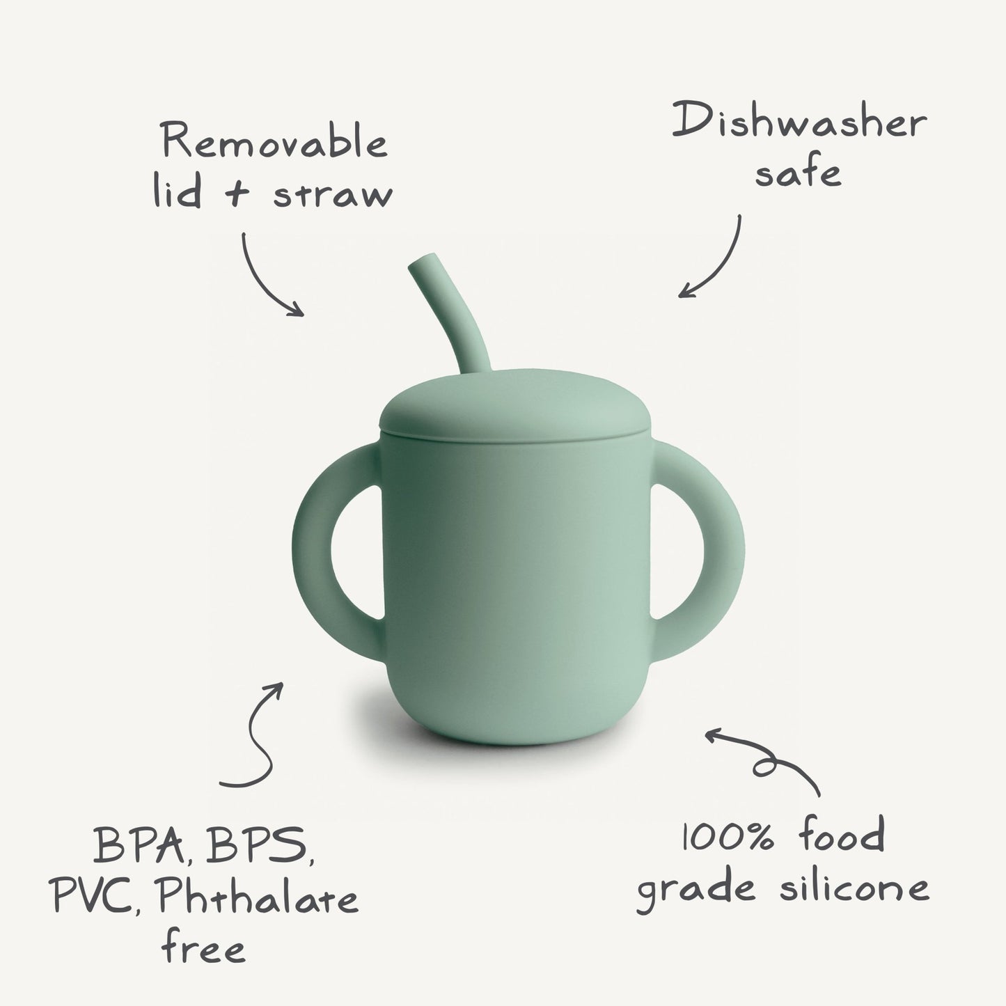 Silicone Training Cup + Straw - Norani Baby