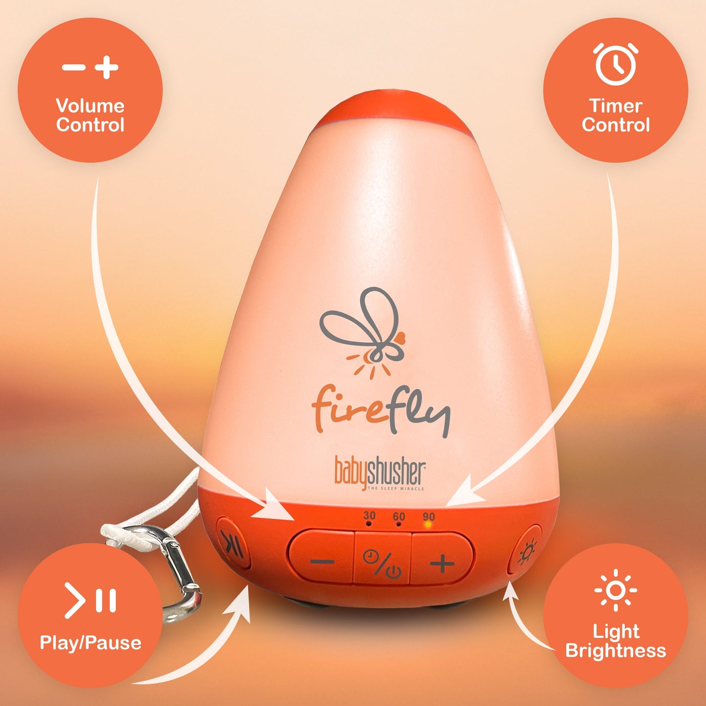 Firefly Portable Baby Sound Machine + Shushie Pacifier 2 - Pack Bundle - Norani Baby