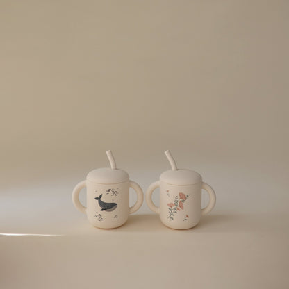 Silicone Training Cup + Straw - Norani Baby