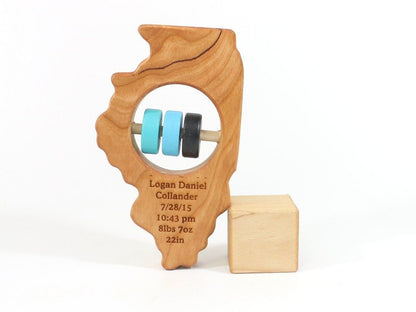 Illinois State Wooden Baby Rattle™ - Norani Baby