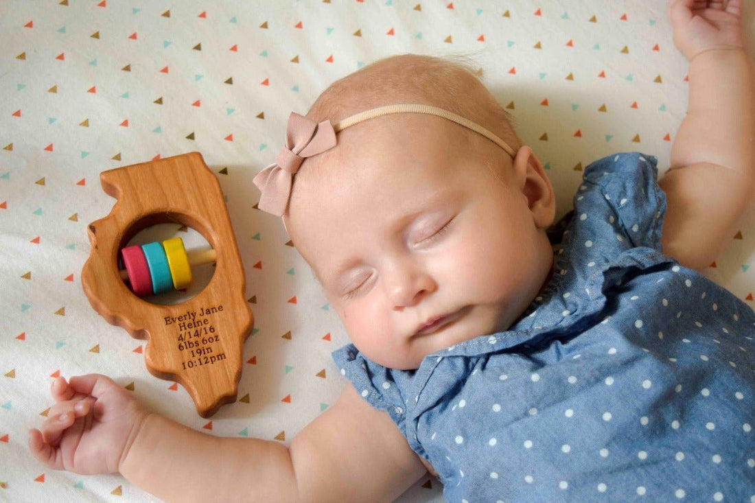 Illinois State Wooden Baby Rattle™ - Norani Baby