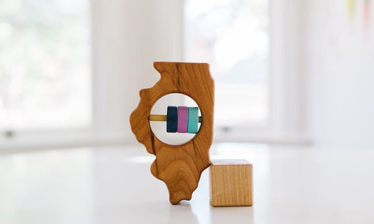 Illinois State Wooden Baby Rattle™ - Norani Baby