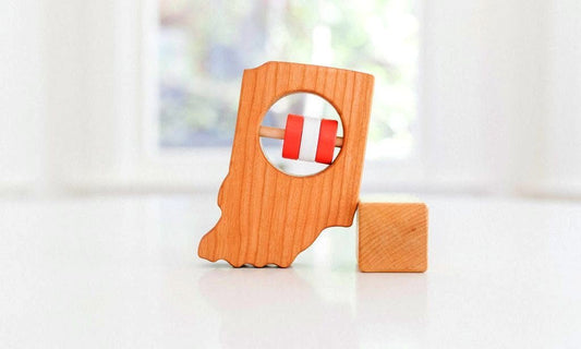 Indiana State Wooden Baby Rattle™ - Norani Baby