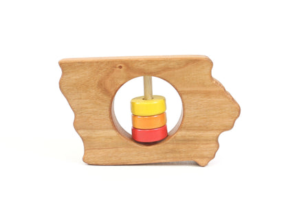 Iowa State Wooden Baby Rattle™ - Norani Baby