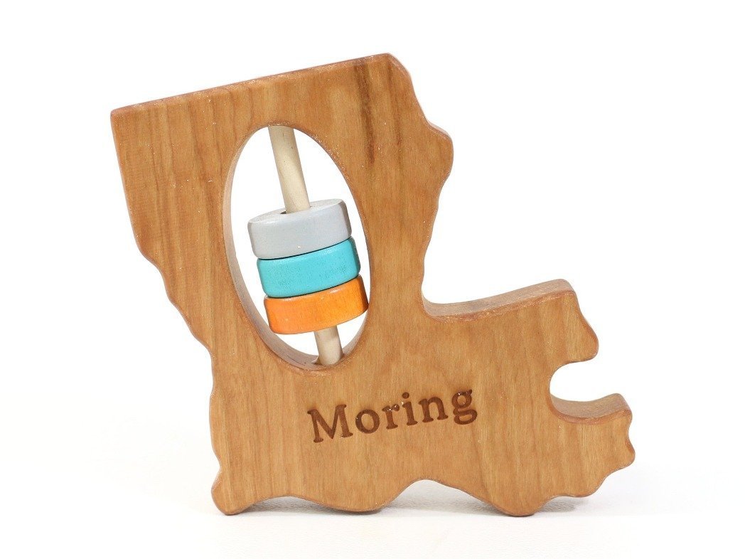 Louisiana State Wooden Baby Rattle™ - Norani Baby